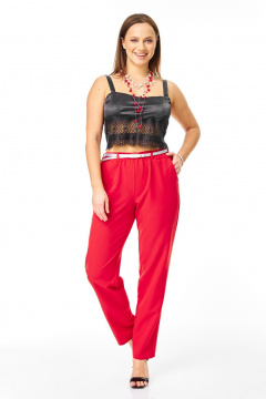 Брюки, топ T&N 7743 черно-красный - фото 3