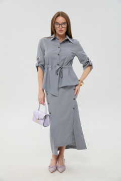 Жакет, юбка NikVa 980-7 серый - фото 1