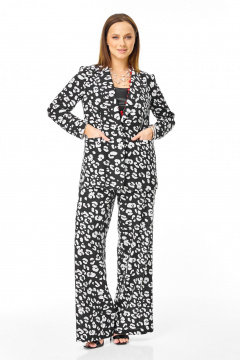 Брюки, жакет T&N 7745 черно-белый_дизайн - фото 1