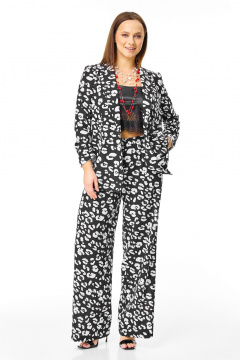 Брюки, жакет T&N 7745 черно-белый_дизайн - фото 3