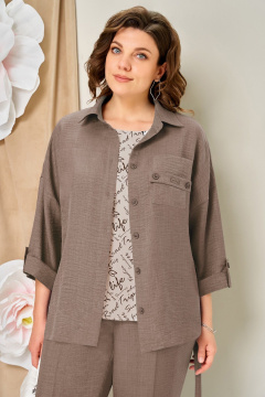 Блуза, брюки, жакет VOLNA 1467 капучино - фото 4