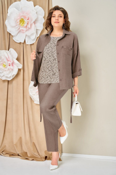 Блуза, брюки, жакет VOLNA 1467 капучино - фото 1