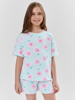 Футболка, шорты Mark Formelle 397741/25-41458П-0 цветочки_на_св.бирюзовом - фото 1