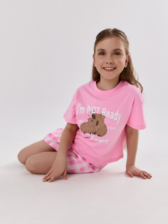 Футболка, шорты Mark Formelle 567748/25-41867ПП-14 розовый_розовая_клетка_3_сл_на_пол - фото 1