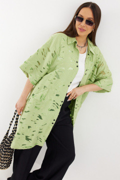 Брюки, кардиган, топ Магия моды 2711 лайм, черный, белый - фото 4