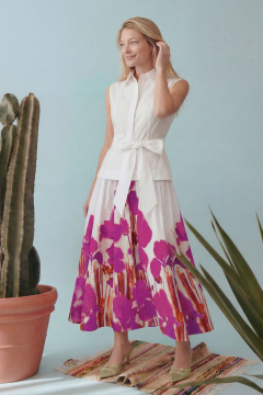 Платье Lokka 1923 белый_фиолетовый_бордо - фото 2