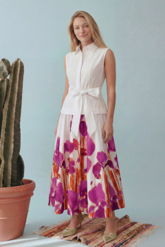 Платье Lokka 1923 белый_фиолетовый_бордо - фото 1