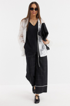 Брюки, кардиган, топ Магия моды 2712 белый, черный - фото 5