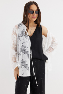 Брюки, кардиган, топ Магия моды 2712 белый, черный - фото 3