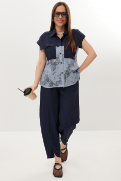 Блуза, брюки Магия моды 2713 синий, голубой - фото 3