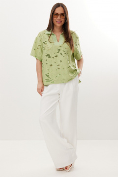 Блуза, брюки Магия моды 2729 фисташковый, белый - фото 3