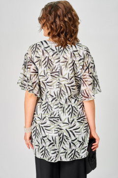 Блуза EVA GRANT 198-1 принт_листики - фото 2
