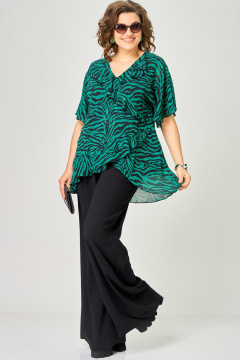 Блуза EVA GRANT 198-1 принт_изумруд - фото 2