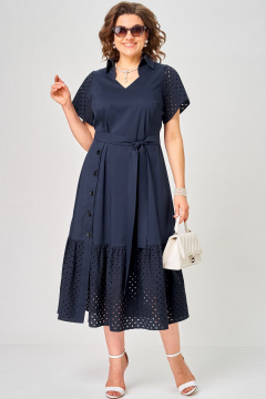 Платье EVA GRANT 7325 темно-синий - фото 4