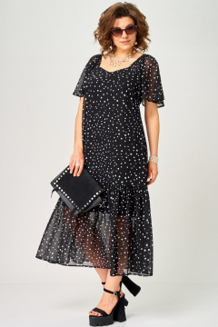 Платье EVA GRANT 7246 черный_горох - фото 3