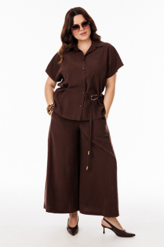 Блуза, брюки, пояс ANIDEN 61111-1 коричевый - фото 4