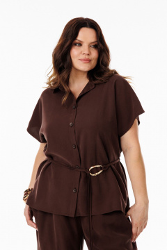 Блуза, брюки, пояс ANIDEN 61113-1 коричевый - фото 2