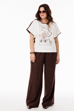 Блуза, брюки ANIDEN 61114-1  коричевый - фото 4