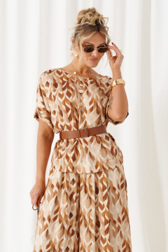 Блуза, брюки Beautiful&Free 6464 бежево-ореховый - фото 4