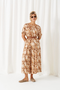 Блуза, брюки Beautiful&Free 6464 бежево-ореховый - фото 3