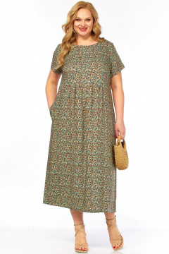 Платье LadyThreeStars 2580 мятный-принт - фото 4