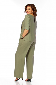 Блуза, брюки Ольга Стиль С-1022 хаки - фото 2