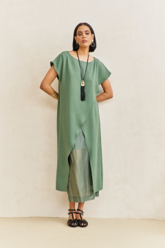 Платье FLAIM 2104 зеленый-мох - фото 2