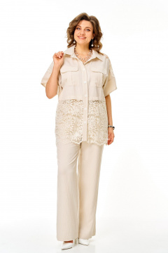 Блуза, брюки VI ORO VR-1271 молоко - фото 3