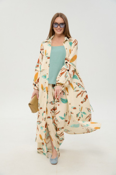 Брюки, кардиган, топ NikVa 976-7 мята_и_бохо_мультиколор - фото 5