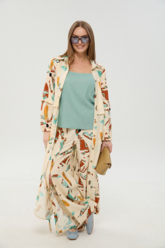Брюки, кардиган, топ NikVa 976-7 мята_и_бохо_мультиколор - фото 2