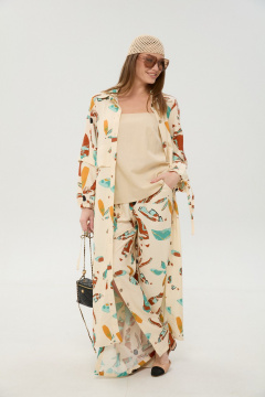 Брюки, кардиган, топ NikVa 976-8 песок_и_бохо_мультиколор - фото 1