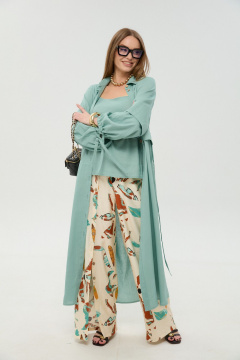 Брюки, кардиган, топ NikVa 976-11 мята_и_бохо_мультиколор - фото 5