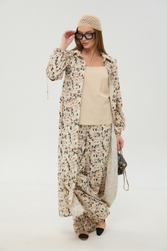 Брюки, кардиган, топ NikVa 976-13 песок_мультиколор - фото 4