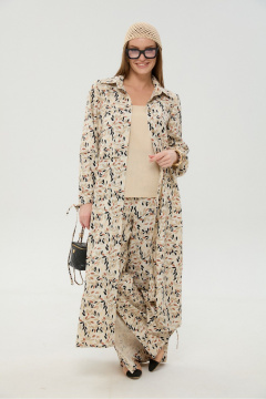 Брюки, кардиган, топ NikVa 976-13 песок_мультиколор - фото 3