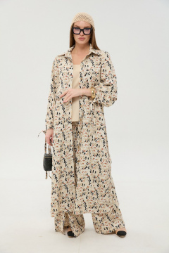 Брюки, кардиган, топ NikVa 976-13 песок_мультиколор - фото 1