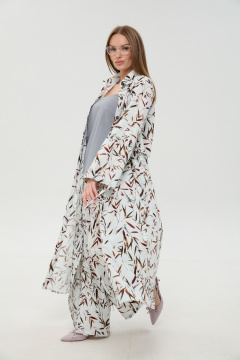 Брюки, кардиган, топ NikVa 976-14 листья_мультиколор - фото 2