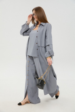 Брюки, кардиган, топ NikVa 976-16 серый - фото 4