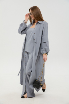 Брюки, кардиган, топ NikVa 976-16 серый - фото 2