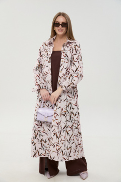 Брюки, кардиган, топ NikVa 976-18 шоколад_и_листья_мультиколор - фото 2