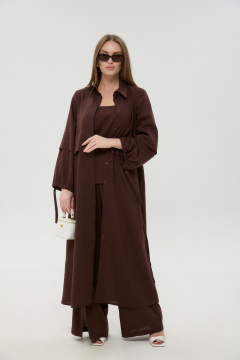 Брюки, кардиган, топ NikVa 976-19 шоколад - фото 3