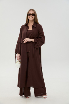 Брюки, кардиган, топ NikVa 976-19 шоколад - фото 2