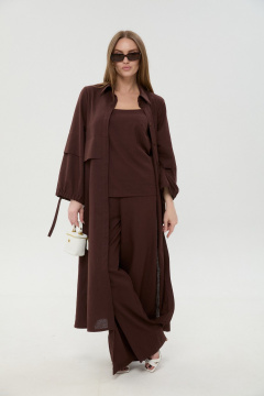 Брюки, кардиган, топ NikVa 976-19 шоколад - фото 1