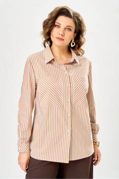 Блуза Andina city 5051-26 бежевая-полоска - фото 3