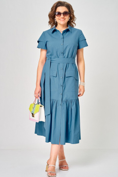 Платье EVA GRANT 7168Е джинс - фото 3