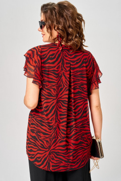 Блуза EVA GRANT 145 принт_зебра_красный - фото 4
