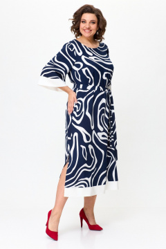 Платье Karina deLux М-1245 синий+белый - фото 2