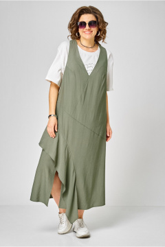 Сарафан, футболка Karina deLux М-1437 молочный+зеленый - фото 2