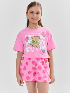 Футболка, шорты Mark Formelle 397764/25-39266П-0 фламинго_клубника_на_розовом_3_сл_на_пол - фото 1