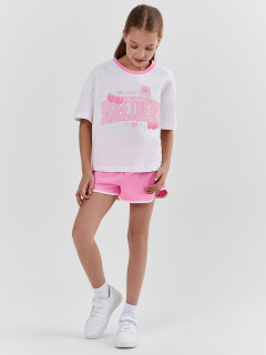 Футболка, шорты Mark Formelle 397769/26-45388П-7 белый_фламинго_печать_2_сл_на_пол - фото 1