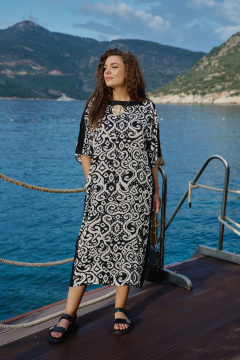 Платье Vittoria Queen 28073 черно-бежевый_принт - фото 1